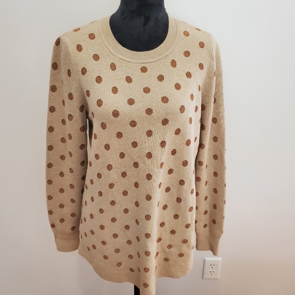 NWT Loft Women's Crewneck Polka Dot Sweater - Picture 2 of 7